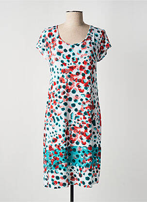 Robe mi-longue manches courtes manches courtes orange BARANDI femme