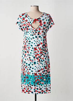 Robe mi-longue manches courtes manches courtes orange BARANDI femme