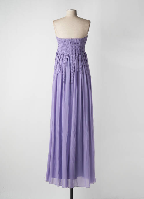 Robe longue tissage crêpe sans manche violet NISSA femme