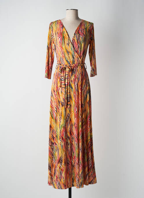 Robe longue coupe cintrée manches 3/4 jaune FIFILLES femme