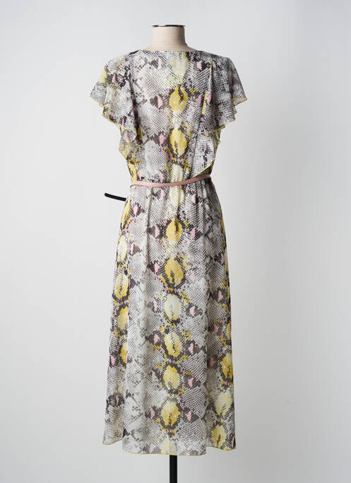 Robe longue manches courtes manches courtes jaune DIVAS femme