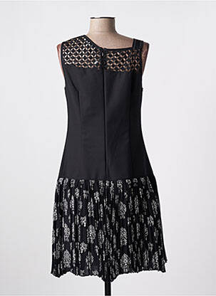 Robe mi-longue imprimé fleurs sans manche noir LESLIE femme