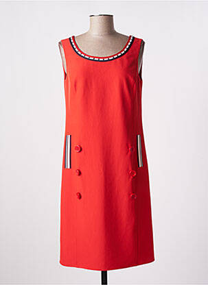 Robe mi-longue sans manche sans manche rouge LESLIE femme