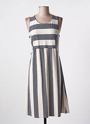 Robe mi-longue coupe évasée sans manche bleu GUITARE femme