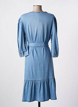 Robe mi-longue manches 3/4 manches 3/4 bleu K-DESIGN femme