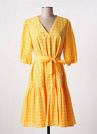 Robe mi-longue manches 3/4 manches 3/4 orange LESLIE femme