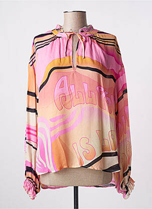 Blouse légère et transparente manches longues rose TUZZI femme