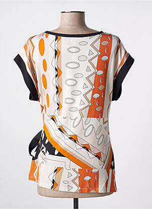 Tunique manches courtes coupe cintrée orange ELEONORA AMADEI femme