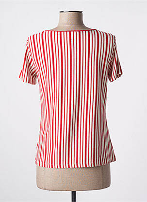 T-shirt col v manches courtes rouge ELEONORA AMADEI femme