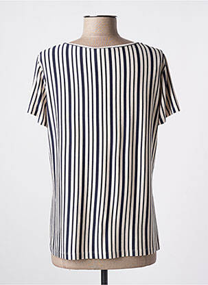 T-shirt col v manches courtes bleu ELEONORA AMADEI femme