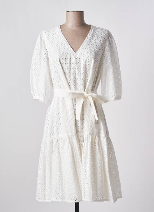 Robe mi-longue blanc LESLIE pour femme