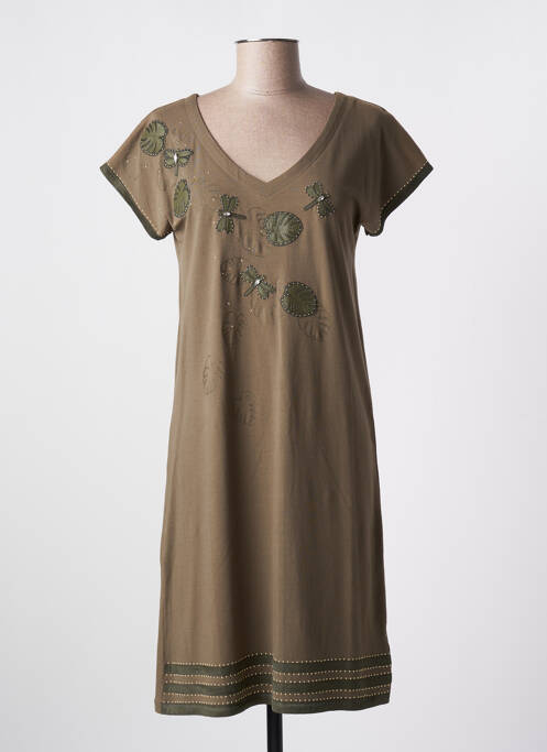 Robe mi-longue vert ANANKE pour femme