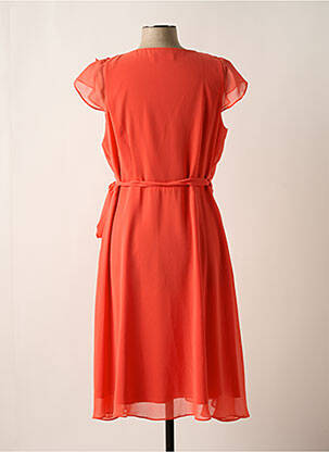Robe mi-longue tissage crêpe manches courtes rouge MICHAELA LOUISA femme