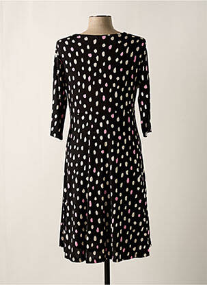 Robe mi-longue manches 3/4 manches 3/4 noir DIVAS femme