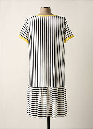 Robe mi-longue manches courtes manches courtes jaune POUPEE CHIC femme