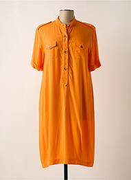 Robe mi-longue coupe fluide manches courtes orange ELEONORA AMADEI femme