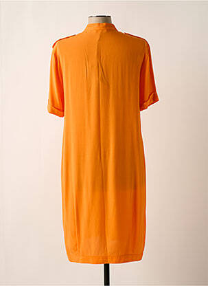 Robe mi-longue coupe fluide manches courtes orange ELEONORA AMADEI femme