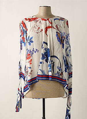 Blouse légère et transparente manches 3/4 bleu TWISTER femme