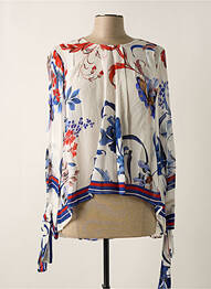 Blouse légère et transparente manches 3/4 bleu TWISTER femme