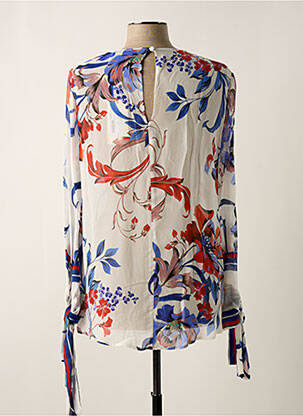 Blouse légère et transparente manches 3/4 bleu TWISTER femme