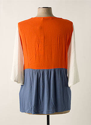 Tunique manches longues tissage crêpe orange POUPEE CHIC femme