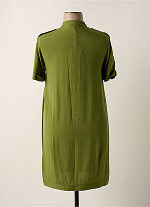 Robe mi-longue coupe fluide manches courtes vert ELEONORA AMADEI femme