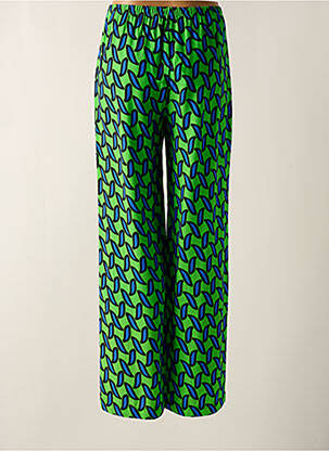 Pantalon large tissage popeline taille normale vert ELEONORA AMADEI femme