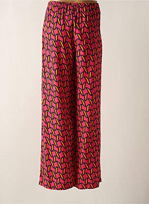 Pantalon large tissage popeline taille normale rose ELEONORA AMADEI femme