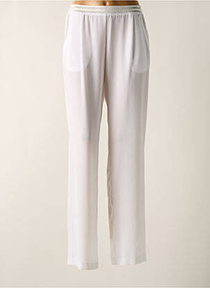 Pantalon droit taille élastique taille normale blanc DIVAS femme