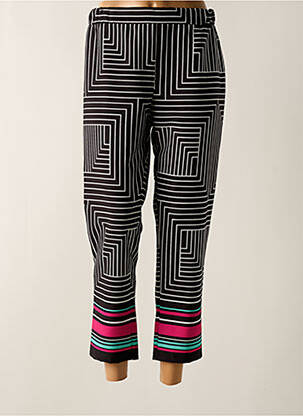 Pantalon 7/8 tissage popeline taille normale noir SPG WOMAN femme