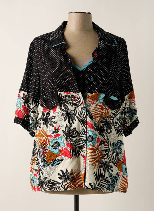 Twin-set coupe cintrée noir POUPEE CHIC femme