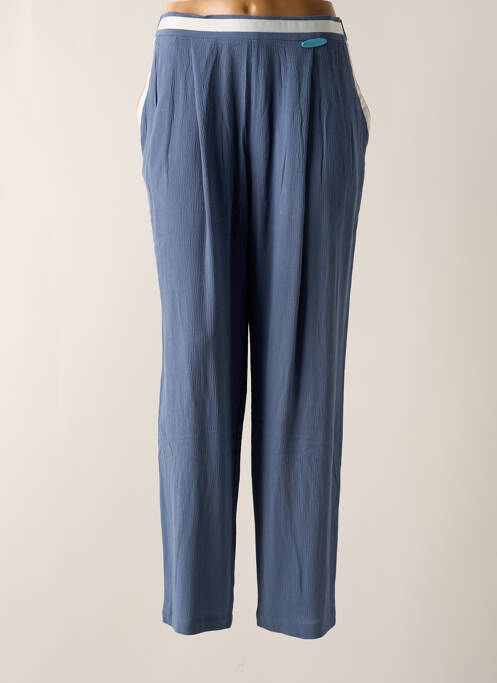 Pantalon droit coupe carotte taille haute bleu POUPEE CHIC femme