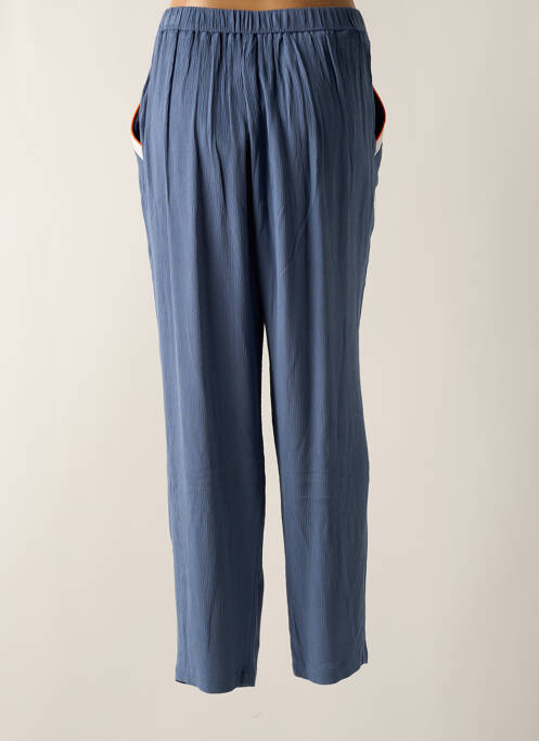 Pantalon droit coupe carotte taille haute bleu POUPEE CHIC femme