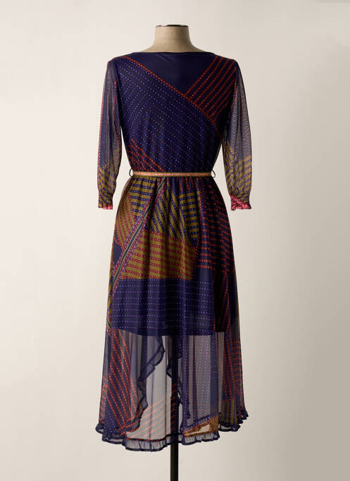 Robe mi-longue bleu POUPEE CHIC pour femme