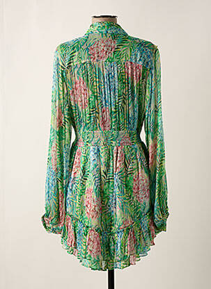 Robe courte coupe évasée manches longues vert IBANA femme
