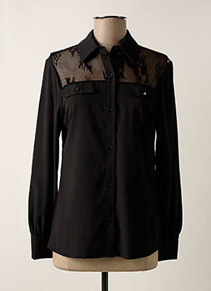 Chemisier tissage crêpe manches longues noir GAUDI femme