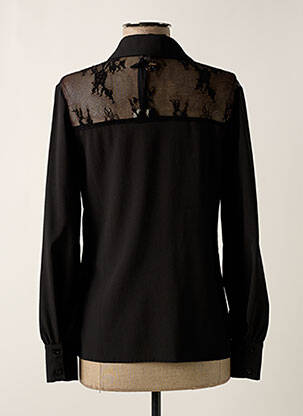 Chemisier tissage crêpe manches longues noir GAUDI femme