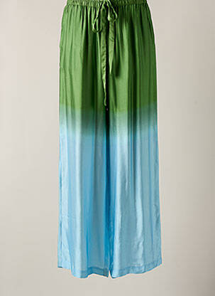 Pantalon large coupe fluide taille haute vert IBANA femme