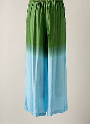Pantalon large coupe fluide taille haute vert IBANA femme