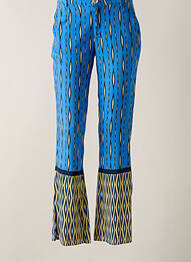 Pantalon flare taille élastique taille haute bleu STORIATIPIC femme