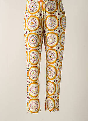 Pantalon droit jaune STORIATIPIC pour femme