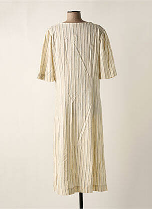 Robe longue manches courtes manches courtes beige ICHI femme