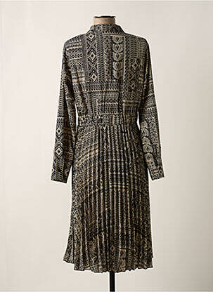 Robe mi-longue coupe fluide manches longues noir MOLLY BRACKEN femme