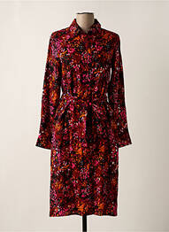 Robe mi-longue coupe fluide manches longues orange OBJECT femme