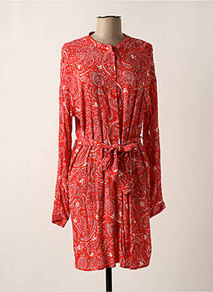 Robe mi-longue coupe fluide manches longues rouge VILA femme