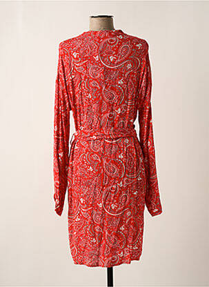 Robe mi-longue coupe fluide manches longues rouge VILA femme
