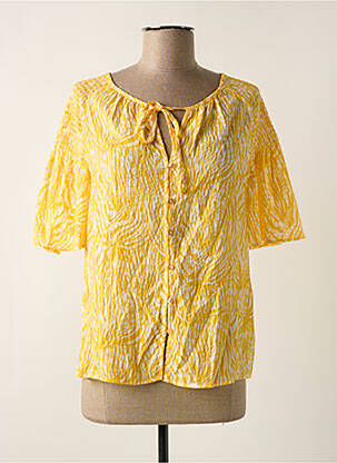 Chemisier tissage crêpe manches courtes jaune VILA femme