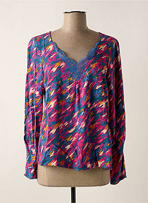Blouse imprimé fantaisie manches longues rose VILA femme