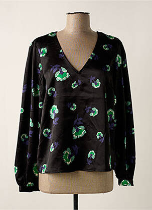 Blouse imprimé fleurs manches longues noir OBJECT femme
