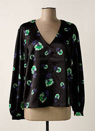 Blouse imprimé fleurs manches longues noir OBJECT femme